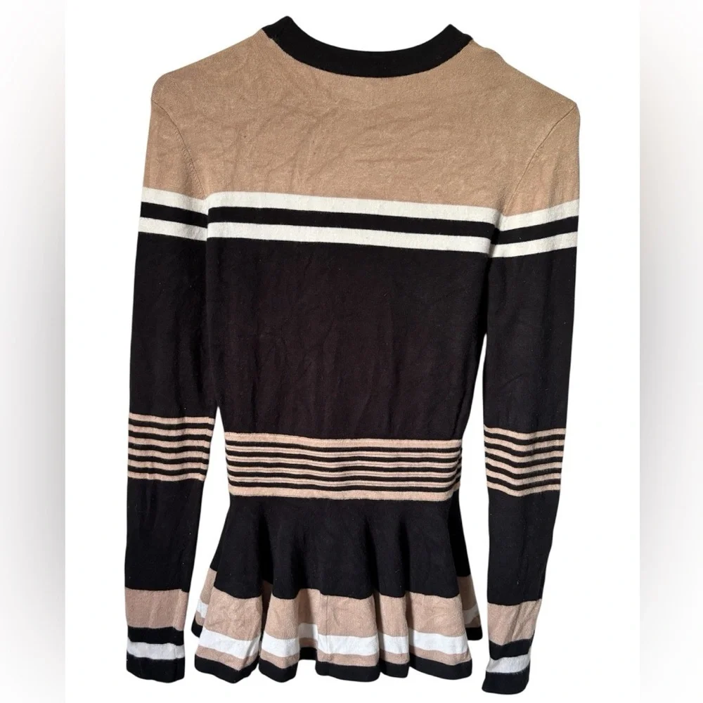 Torn by Ronny Kobo Striped Black and Tan Blouse - Picture 5 of 5